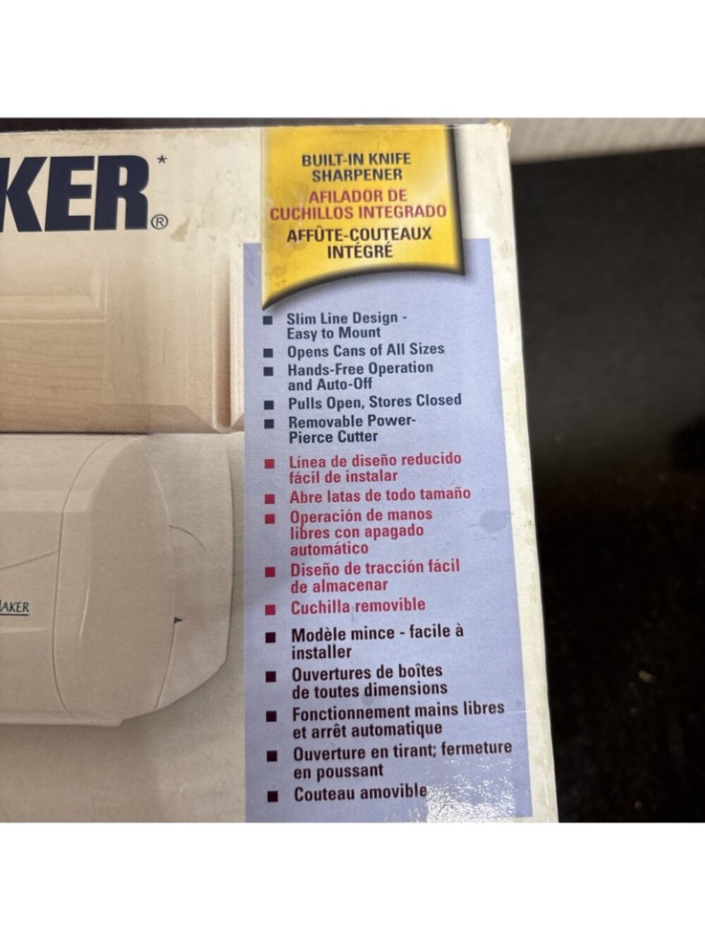 Black & Decker Spacemaker EC700 Can Opener Sharpener Slimline Under Counter - Picture 13 of 15